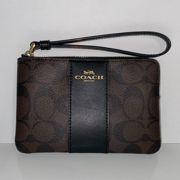 Coach Handbags - Corner Zip Wristlet In Signature Canvas